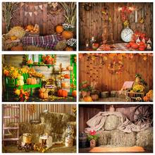 Autumn Farm Barn Hay Haystack Pumpkin Wood Floor Newborn Baby Portrait Scene Backdrop Photography Background For Photo Studio 2024 - buy cheap