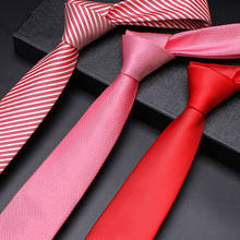 2022 New Fashion Groom Wedding Necktie High Quality 7CM Red Tie For Men Business Formal Cravate With Gift Box 2024 - buy cheap