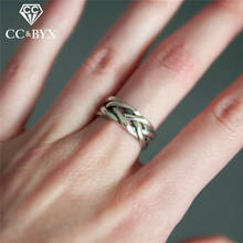CC чистое серебро 925 пробы кольца для женщин офисная карьера трендовые ювелирные изделия минималистичное Открытое кольцо элегантные регулируемые аксессуары CC4012 2024 - купить недорого