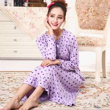 Sleepwear womens Nightgown home service spring and autumn summer long sleeve modal cotton princess cute dress пижама 2020 2024 - buy cheap
