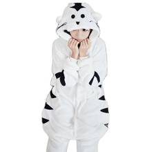 Pijamas de animales de tigre blanco para adultos, disfraz de dibujos animados, vestido de fiesta de Halloween, Kigurumi 2024 - compra barato