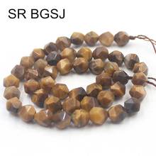 Free Shipping 6mm 8mm 10mm Faceted Round Polygonal Yellow Tiger Eye Natural Gems Craft Beads Strand 15" 2024 - buy cheap