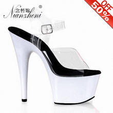 17cm Platform Stiletto Sandals White Party Crystal Shoes Sexy Pole Dance High Heels Concise stripper  Models Show Platform New 2024 - buy cheap