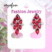 Veyofun Trendy Crystal Stud Earrings for Women Accessories Jewelry Wholesale New 2024 - buy cheap