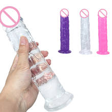 Vibrador realista para mulher macia geléia ventosa pênis anal butt plug cristal vibrador sexo brinquedo nenhum vibrador feminino colorido erótico 2024 - compre barato