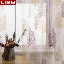 LISM-cortinas transparentes con estampado de árbol, cortinas de gasa para sala de estar, tratamiento de ventana, decoración de dormitorio, cortina de filtrado de luz 2024 - compra barato