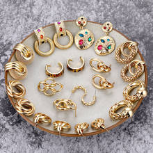 ALIUTOM Vintage Gold Drop Earrings for Women Statement Geometric Metal Earring Women Hanging Dangle Earring 2020 Fashion Jewelry 2024 - buy cheap