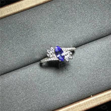 Natural Tanzanite Ring 925 Silver Women's Ring Simple Atmosphere elegant 2024 - buy cheap