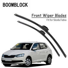 BOOMBLOCK 2pc Car Windshield Rubber Wiper Blades Arm Kit For Skoda Fabia 2018 2017 2016 2015-2000 2024 - buy cheap