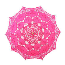 Vintage handmade Fashion Sun Umbrella Cotton Embroidery Bridal Umbrella multiple colour Lace Parasol Wedding Umbrella Decoration 2024 - buy cheap