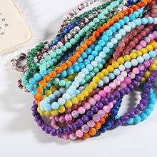 Fashion Jewelry Accessory Bracelet Making Department 4MM 6MM 8MM Round Glass Ceramic Beads Colorful Pearl Flower Printed Bead 2024 - buy cheap