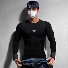 Camiseta de compresión ajustada para hombre, camisa deportiva de manga larga para Fitness, trotar, entrenamiento de secado rápido, ropa de gimnasio 2024 - compra barato