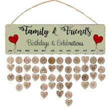 2022 New New Year Wooden Family Birthday Reminder Calendar Board Wall Hanging 2021 Decor 2024 - buy cheap