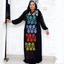 African Design Dashiki Dress Beading Abaya Bandage Maxi Dresses Bazin Vintage Long Sleeve Robe Gowns Africa Sexy Lady Party 2024 - buy cheap
