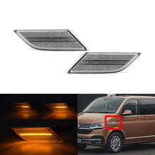 2x Dynamic Amber Clear Lens Front Led Side Marker Lights For VW Transporter T6.1 Facelift 2020-Up 2024 - buy cheap