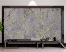 Papel tapiz personalizado con líneas geométricas para decoración del hogar, mural 3d de pared de cemento europeo para sala de estar y dormitorio 2024 - compra barato