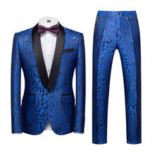 Conjunto de terno masculino de luxo, 2 peças, roupa de casaco, calça, design floral, slim, smoking para homens, terno de casamento 2024 - compre barato