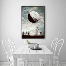 Canvas Nordic Pictures Home Decoration Tree Moon Paintings Wall Art HD Prints Creative Landscape Poster Modular For Living Room 2024 - buy cheap