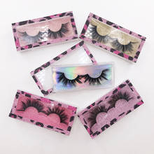 Custom Packaging Glitter Leopard Print Rhinestone Lash Case 3D 5D Mink Eyelashes 2024 - buy cheap