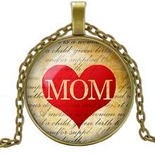 2019 New Accessories MOM Love Time Glass Round Necklace Vintage Alloy Pendant Sweater Chain Jewelry 2024 - buy cheap