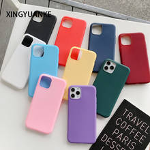 Candy Color Shockproof Phone Cases For iPhone 12 Mini 11 Pro Max X XR XS Max 8 7 Plus 6 6s SE 2020 Case Soft Silicone Back Cover 2024 - купить недорого