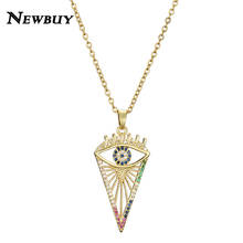 2020 New Fashion Colourful CZ Turkish Evil Eye Pendant Necklace Hot Sale Gold Chain Necklace Womens Accessories 2024 - buy cheap