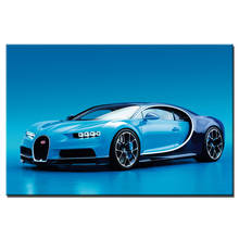 Настенные художественные плакаты Bugatti Chiron Supercar обои на холсте с принтом для домашнего декора DIY картины в рамке 2024 - купить недорого