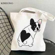 Bolso de compras de Bulldog Francés, bolsa de reciclaje, de lona, personalizado 2024 - compra barato