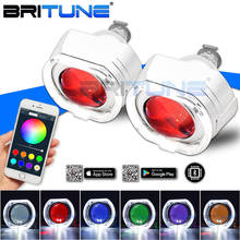 Britune Bixenon Lens Bluetooth-compatible Angel Devil Eyes RGB APP Projector H1 HID LED Bulb H4 H7 Headlight Car Lights Tuning 2024 - buy cheap