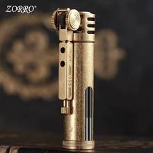 Zorro Retro Flint Lighter Brass kerosene Lighter Windproof Oil Window Grinding Wheel Cigarette Pipe Lighter Gift For Man 2024 - buy cheap