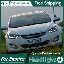 AKD Car Styling for Hyundai Elantra Headlights New Elantra MD LED Headlight DRL Q5 Bi Xenon Lens High Low Beam Parking Fog Lamp 2024 - buy cheap