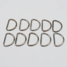 10 pces 25mm largura interna metal meia redonda não soldada d anel tom de prata 2024 - compre barato