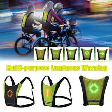 Bike Bicycle Riding Camping Steering Instructions Back Clip Wireless Remote Control LED Reflective Vest USB Charging Riding Turn 2024 - buy cheap