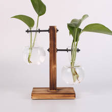 Гидропонная фотография Terrarium винтажный цветочный горшок прозрачная ваза деревянная рамка стеклянные настольные растения домашний бонсай Декор 2024 - купить недорого