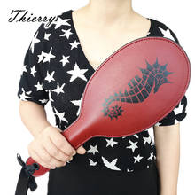 Thierry Double Layer PU Leather Seahorse Pattern Paddle Spanking  Hand Pat SM Toys whip Flogger Slave Bondage Adult Sex Toys 2024 - buy cheap