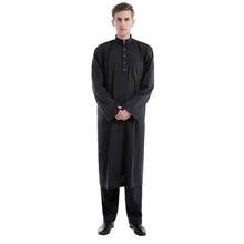 Islamic Clothing Men Muslim Robe Arab Thobe Ramadan Costumes Solid Arabic Pakistan Saudi Arabia Abaya Male Full Sleeve National 2024 - buy cheap