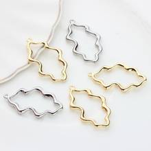 Zinc Alloy Golden Geometry Irregular Shape Hollow Charms 38*22mm 6pcs/lot For DIY Fashion Earrings Jewelry Making Accessories 2024 - buy cheap
