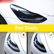 Прозрачная черная пленка из ТПУ для Tesla Model 3, Защитная пленка для автомобильных фар, наклейка против царапин, Стайлинг автомобиля, 2 шт. для модели S X 2024 - купить недорого