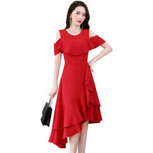 Summer 2021 New Red Dress Women Fashion Ruffle Temperament Dress Party Dresses Female Casual Sexy Ladies Dress Vestidos 2024 - buy cheap