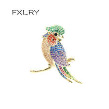 FXLRY-broche de Animal con personalidad para hombres y mujeres, ramillete de pájaro carpintero con incrustaciones de circón, accesorios de moda 2024 - compra barato