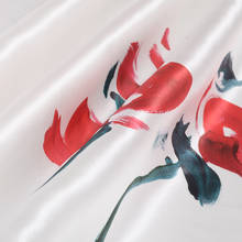 HYSK 100% pure silk crepe satin fabric border floral digital print raw soy silk charmeuse american popular for kaftan dressE2512 2024 - buy cheap