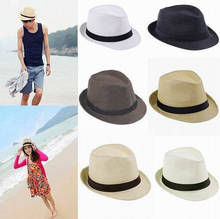 JAYCOSIN шляпа унисекс, Повседневная Новая мужская Гангстерская шляпа, Панама, Женская Мужская Летняя Пляжная соломенная шляпа, шляпа от солнца #45 2022 - купить недорого