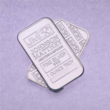 Barra de plata con forma de lingote, réplica de barra de plata fina, regalos de colección de monedas, Johnson matthen 2024 - compra barato