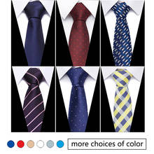 Corbata clásica de seda a rayas para hombre, color negro, rojo, blanco, naranja, azul marino, púrpura, Beige, verde, amarillo, para boda 2024 - compra barato