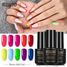 ROSALIND Neon Gel Nail Polish Hybrid Varnishes Fluorescent Neon For Manicure Gel Semi Permanent UV Top Coat Neon Nail Art Nails 2024 - buy cheap