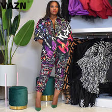 VAZN 2020 New Style Fancy Black High-end Daily Regular Nature Half Sleeve Cloth Group Long Pants Slim Women 2 Piece Set 2024 - buy cheap