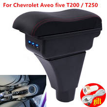 For Chevrolet Aveo five T200 / T250 Armrest Leather Center Console Storage Box Armrest with usb interface 2024 - buy cheap