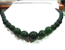 6-14mm natural dark green emerald gemstone round beads necklace 18" 2024 - buy cheap