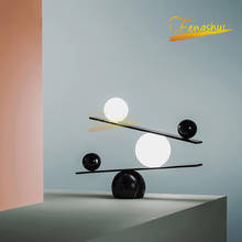 Postmodern Glass Ball LED Table Lamp Modern Light Luxury Marble Table Lamp Creative Glass Ball Balance Table Lamp Table Lamps 2024 - buy cheap