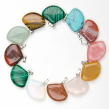 Fashion 20MM natural mixed stone sector shape pendants for jewelry making 24pcs 50pcs/lot Wholesale free shipping 2024 - buy cheap